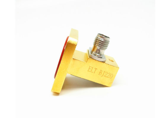 17.6GHz~26.7GHz WR42 BJ220 K 2.92mm Waveguide To Coaxial Adapter Square Cover Grooved Flange