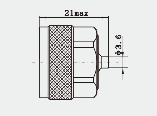 N Male Solder Stainless Steel RF Coaxial Connector for 2#Semi-rigid/flexible Cable