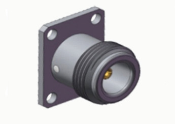 50Ω N Type Female Flange Hole Mount RF Coaxial Connector With Nickel Plated Plating
