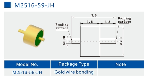 50Ohm RF Single Pin Header Hermetic Glass To Metal Seal M2516-59-JH
