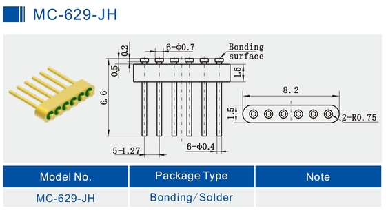 MC-629-JH Glass To Metal Hermetic Seal Header With Gold Wire Bonding Surface and Multi-Pin Design for ROHS Compliance