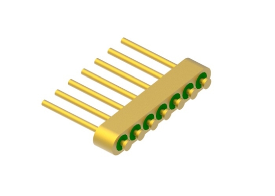 7-Pin Nail Head Glass To Metal Hermetic Seal Header With Gold Wire Bonding Surface MC-630-JH