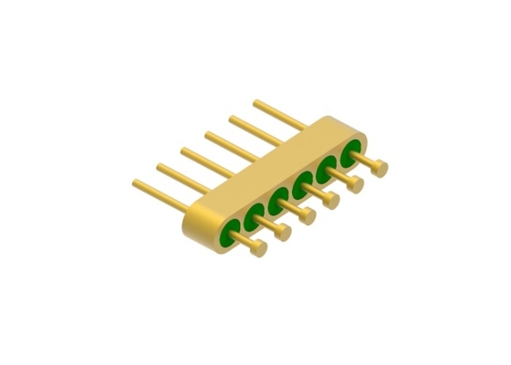 6-Pin Nail Head Glass To Metal Hermetic Seal Header With Gold Wire Bonding Surface MC-1124-JH