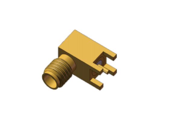 Gold-coated brass Jack Mini SMA Through Hole PCB Solder 90-degree Angle SSMA RF Connectors 18GHz 50ohm