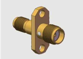 2穴フランジマウント SMAメス/ジャック - SSMAメス/ジャック アダプタ 最大18GHz
