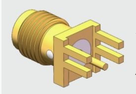 50オム 金属 ストレート SMA 女性 4 足 穴を通る 溶接 PCB コネクタ 18 GHz までの周波数