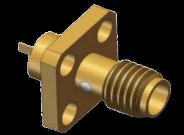 SSMA メス RF 同軸コネクタ 4 ホールフランジマウント マイクロストリップフラット 18GHz 50Ω