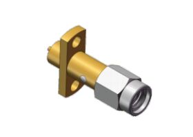 通信システム用に設計された、金メッキハウジングのSSMA RFフランジマウントRF同軸コネクタ、ネジ10-36UNS-2
