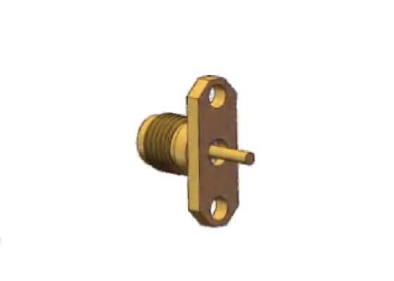 真鍮 40 GHz 2.92 mm RF コネクタ K タイプ ジャック フランジ穴間隔 12.2 mm およびピン直径 1.3 mm