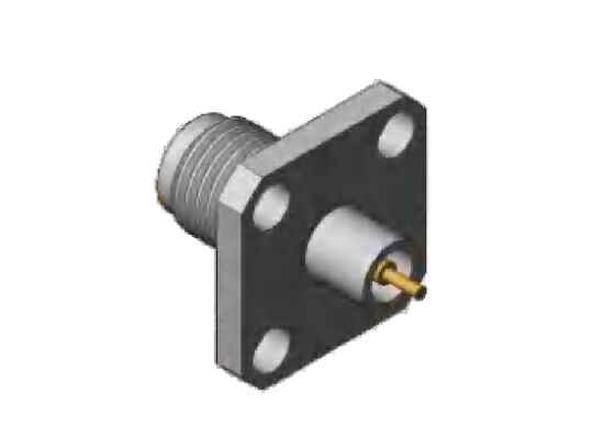 2.92mm RFコネクタ Kタイプジャック 4穴 12.7mm 0.5インチ角フランジ サイズとピン径 1.3mm、0.8mm、0.7mm