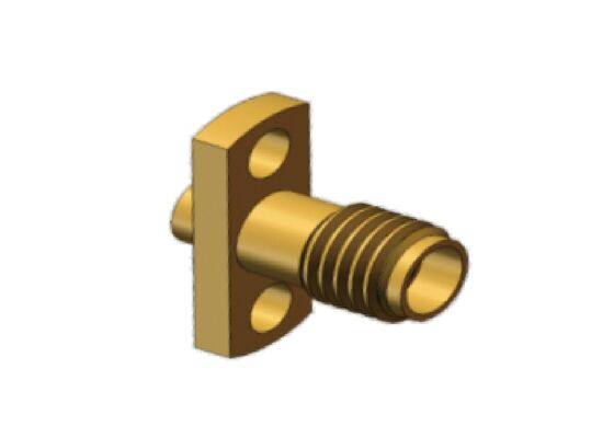 50Ω 18GHz SSMA オス ミニ SMA フランジ マウント RF 同軸コネクタ ケーブル嵌合、.086 ケーブル、RG405