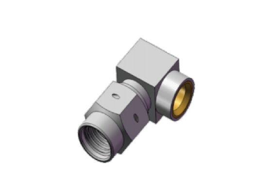 50Ω 18GHz ミニ SMA オス SSMA 直角 RF 同軸コネクタ ケーブル嵌合 RG403 用