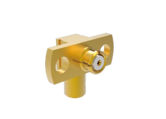 50Ω 18GHz SMP メス SMP ジャック直角 2 穴フランジ航空宇宙 RF コネクタ嵌合 .086 ケーブル