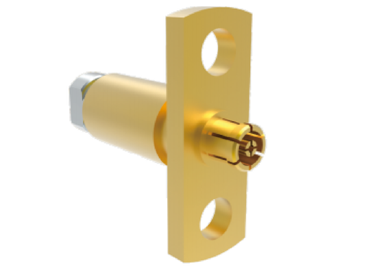 50Ω 50GHz SMPM メス フランジ マウント航空宇宙 RF コネクタ、低損失ケーブル用嵌合 .086
