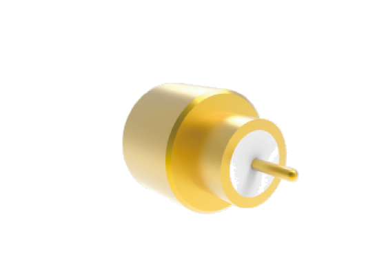 50Ω 40GHz ハーメチックシール SMPM プラグ ピン外径 2.18mm の PCB はんだ用フルデテント 低挿入損失の航空宇宙用 RF コネクタ