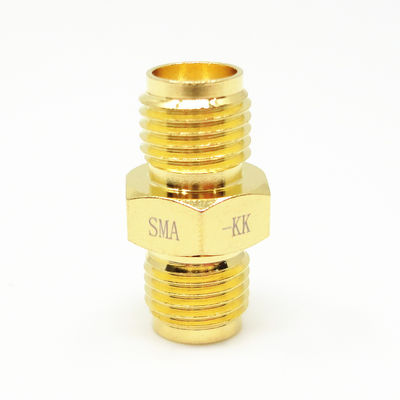 50Ohm 金色 SMA ストレート 女性から女性 RF コアキシアルアダプタ